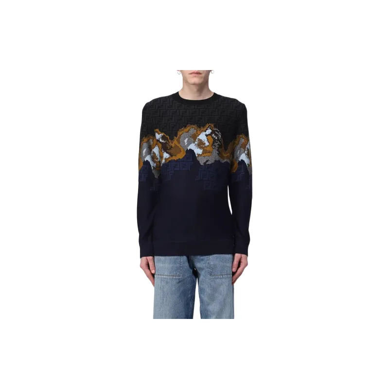 FENDI Sweaters Men Dark Blue-4