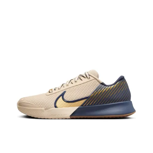 Nike Air Zoom Vapor Pro 2 Tennis Shoes Men Low-Top Brown Gold Blue