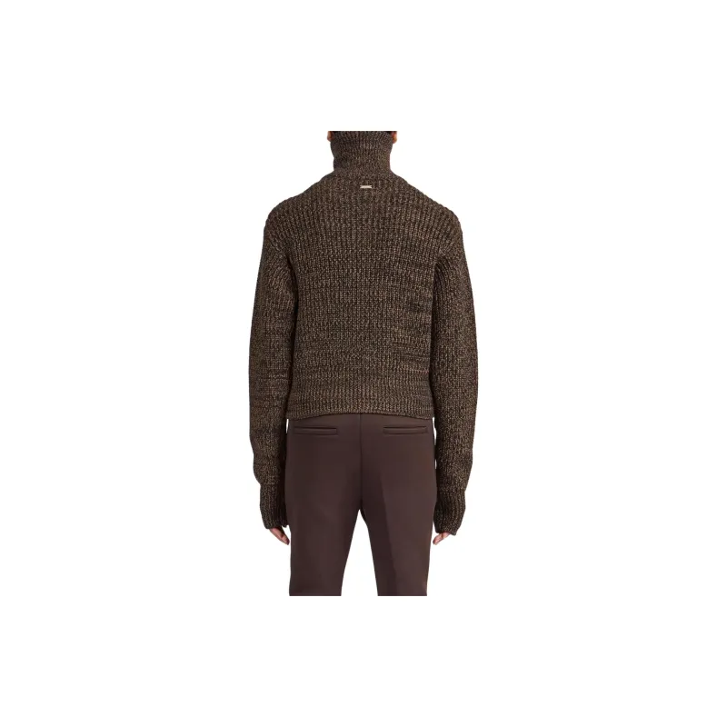 FERRAGAMO Mélange-effect Zipped Cardigan-3