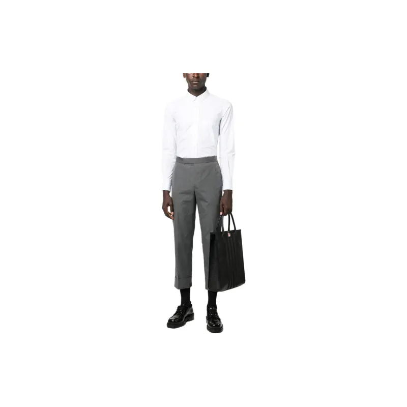 THOM BROWNE Striped Long Sleeved Buttoned Shirt-2