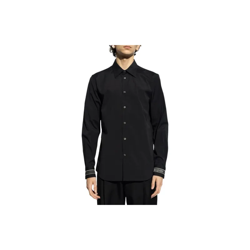 Alexander McQueen Logo Strap Buttoned Poplin Shirt-1