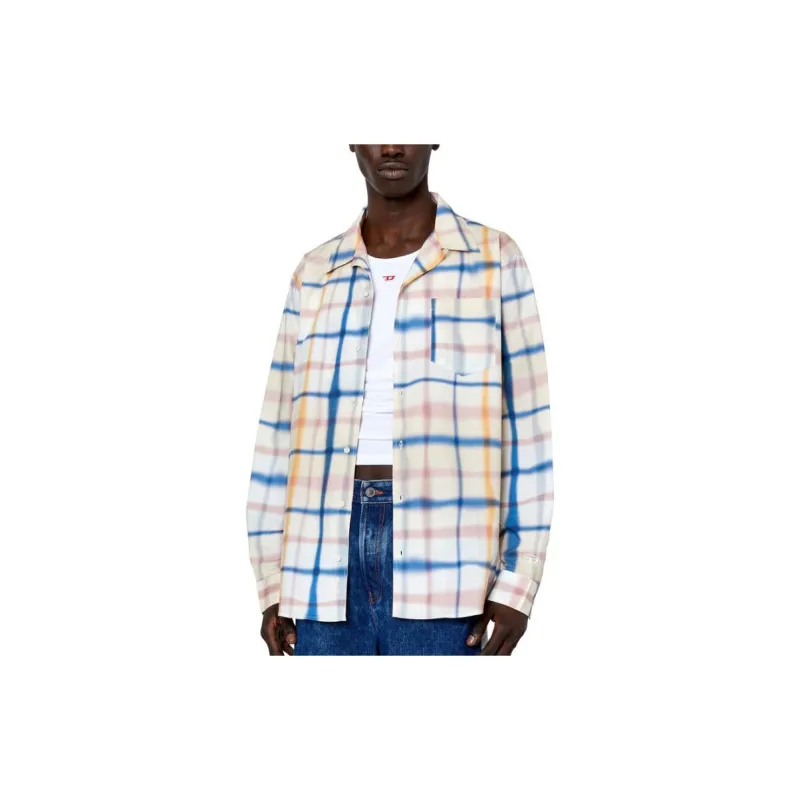 DIESEL Shirts Men Blue With White Lettering-2