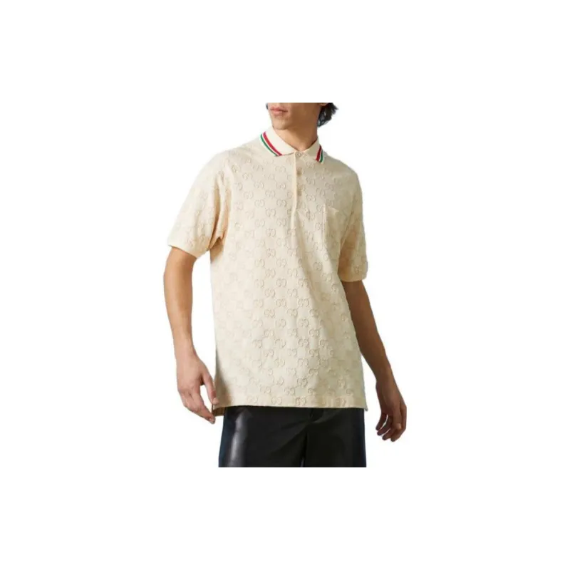 GUCCI Lido Polo Shirt Unisex Ivory White-1