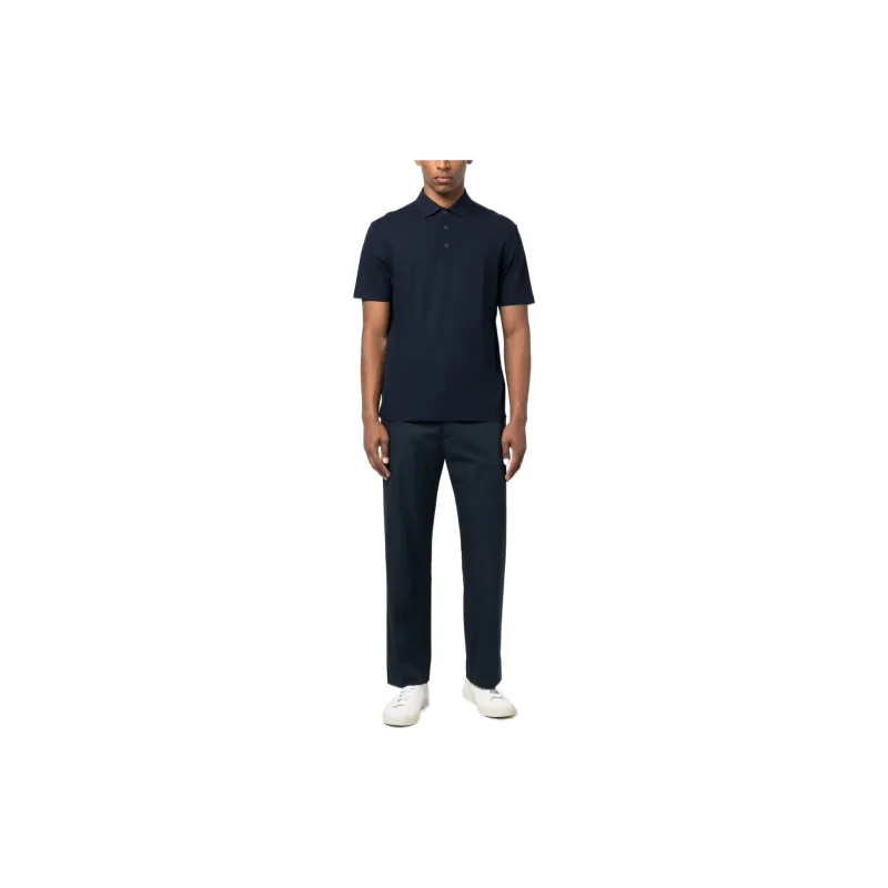 HERNO Button Detailed Short Sleeved Polo Shirt-3