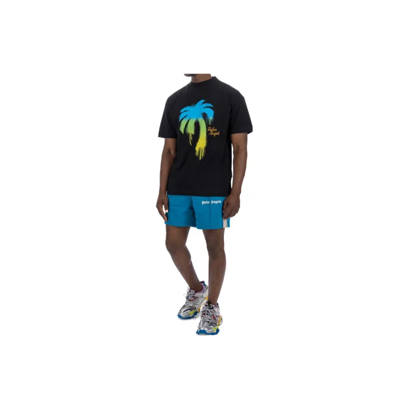 PALM ANGELS Sprayed Palm Classic T Shirt-3