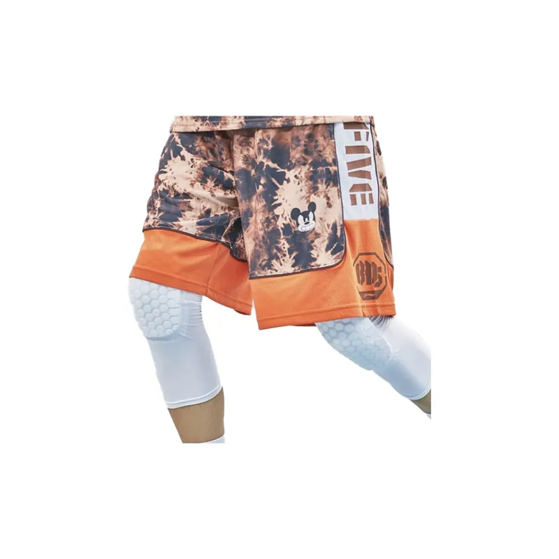 LiNing Basketball Shorts Men's Brown Ice Texture All Over Print-3
