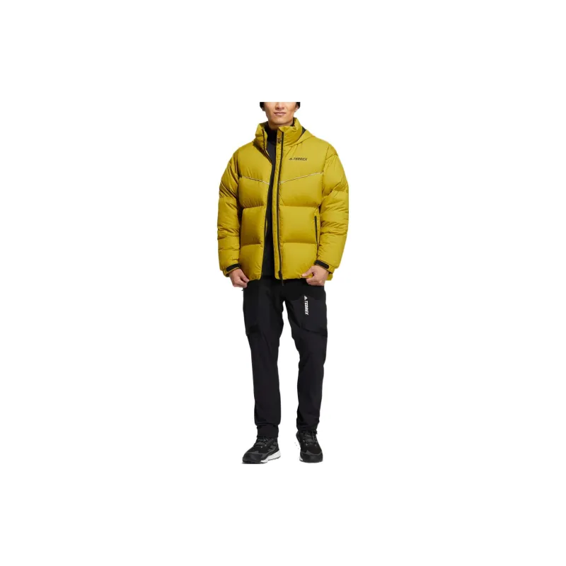 Adidas PUFFY BAFFLE GOOSE DOWN JACKET Down Jacket Unisex Yellow-1