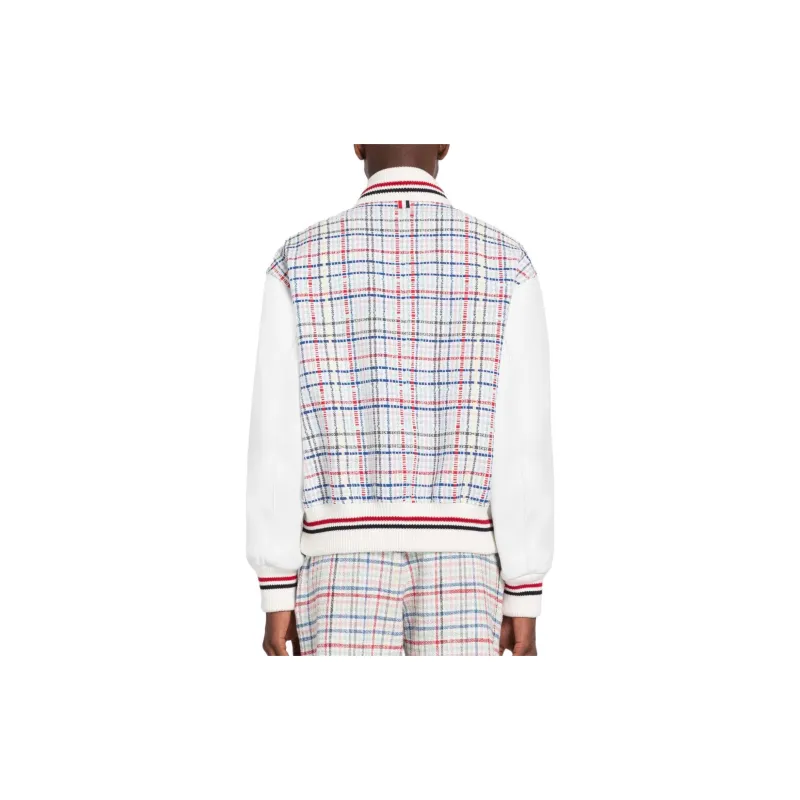 THOM BROWNE Gingham Check Zipped Bomber Jacket-2