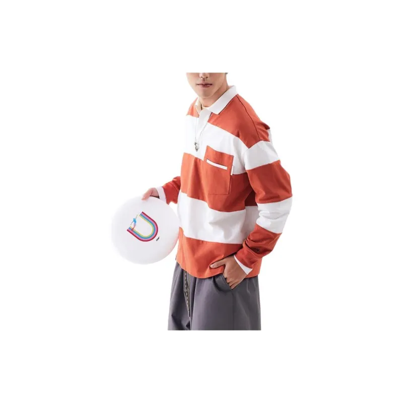 GOLDLION G+ T-Shirt Men's Orange Red Stripe-2