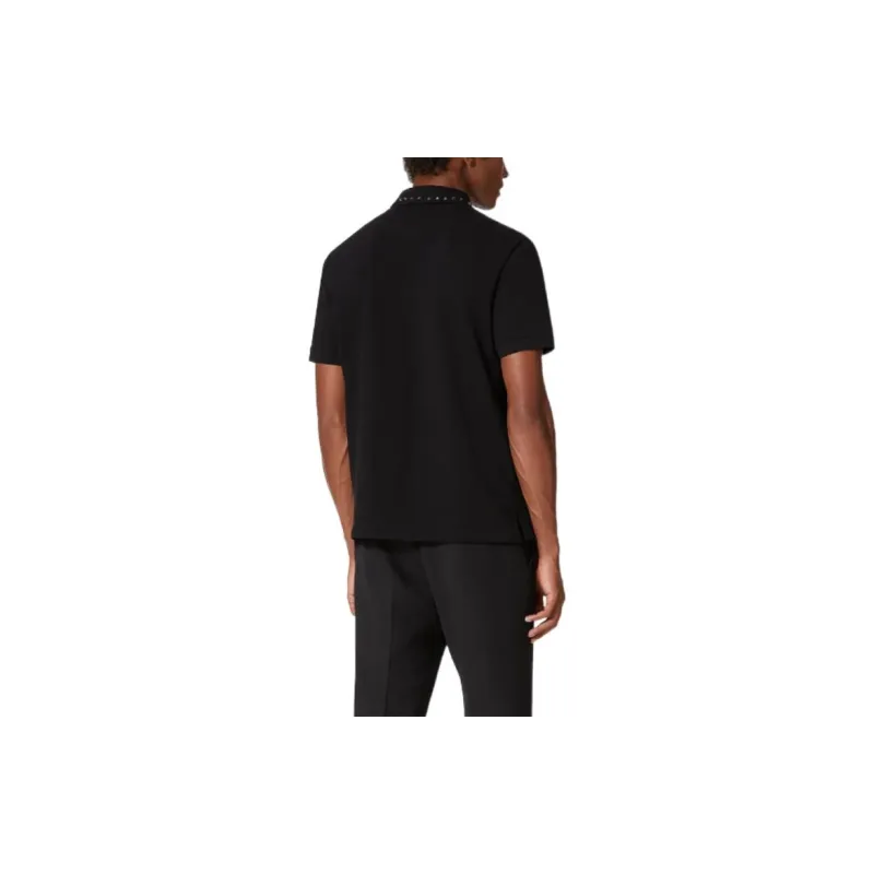 Valentino Untitled Stud Detailed Short Sleeved Polo Shirt-4