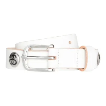 Stussy Plant Tanned Leather Leather Belts Unisex White Width: 2.5CM