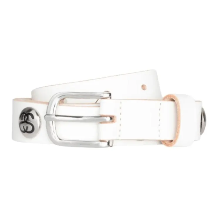 Stussy Plant Tanned Leather Leather Belts Unisex White Width: 2.5CM-0