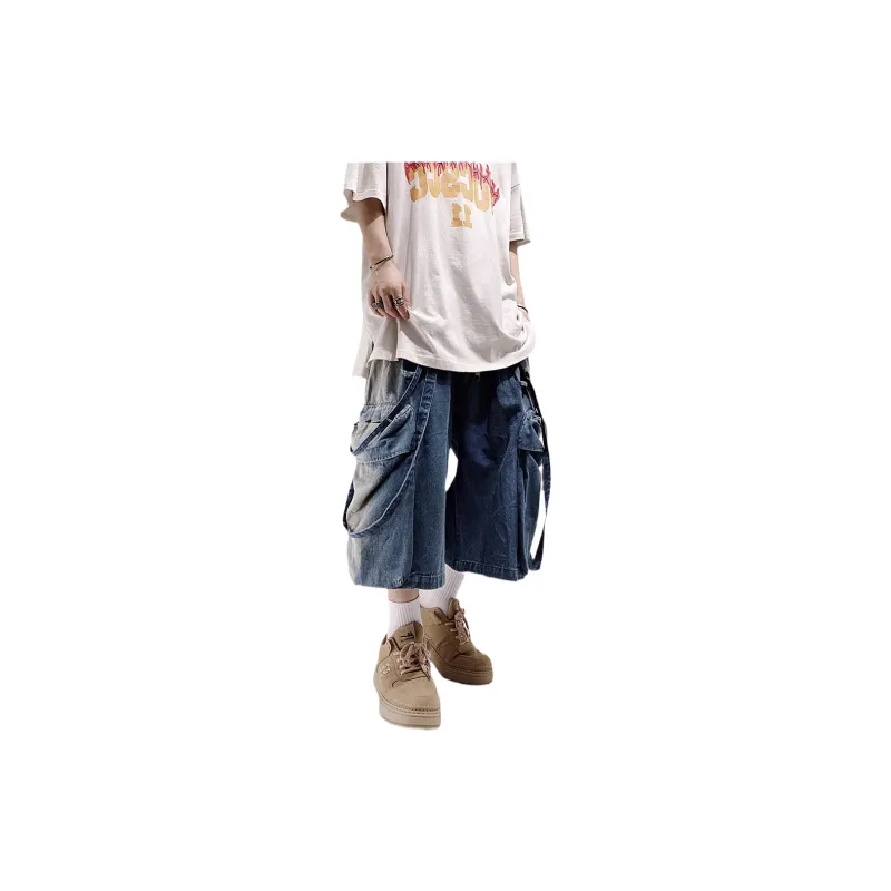 UUCSCC Denim Shorts Men Blue-12