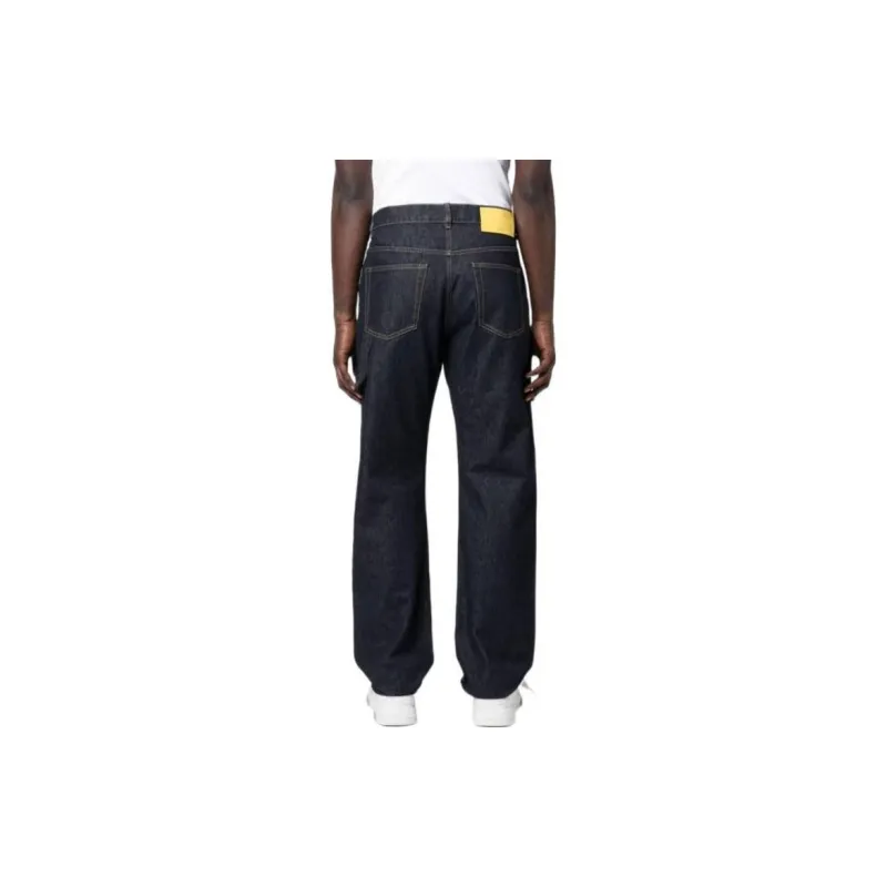 OFF WHITE Contrast stitching Straight Jeans-2