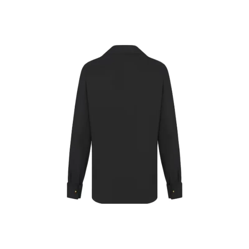 DIOR FW24 Black Cotton Poplin Shirt Women's Black-1