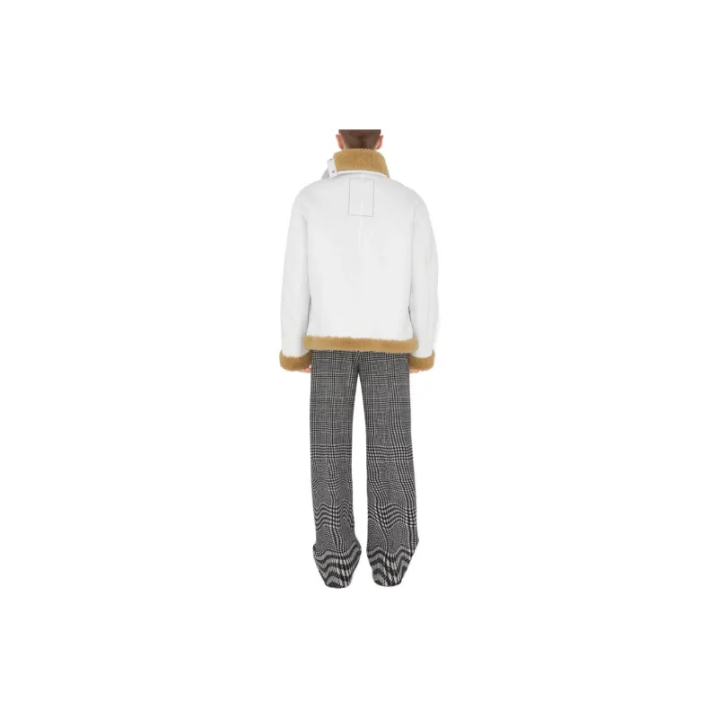 Burberry Leather Jacket Men's White-3