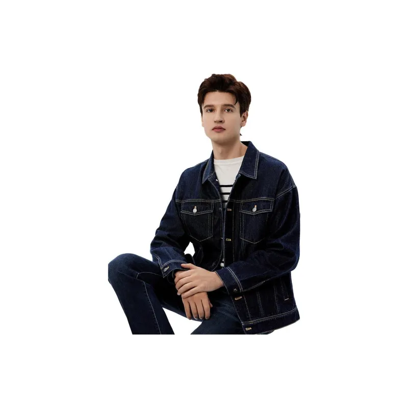 Hush Puppies SS24 Denim Jacket Men's 075 Dark Blue 1-1