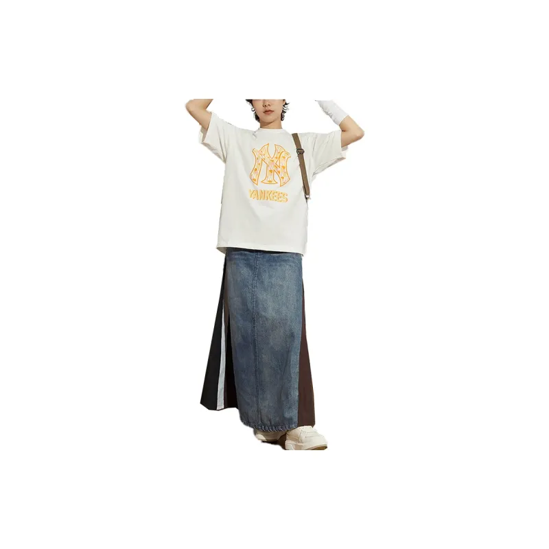 MLB Drop Shoulder Sleeve T Shirt Unisex Cream-4