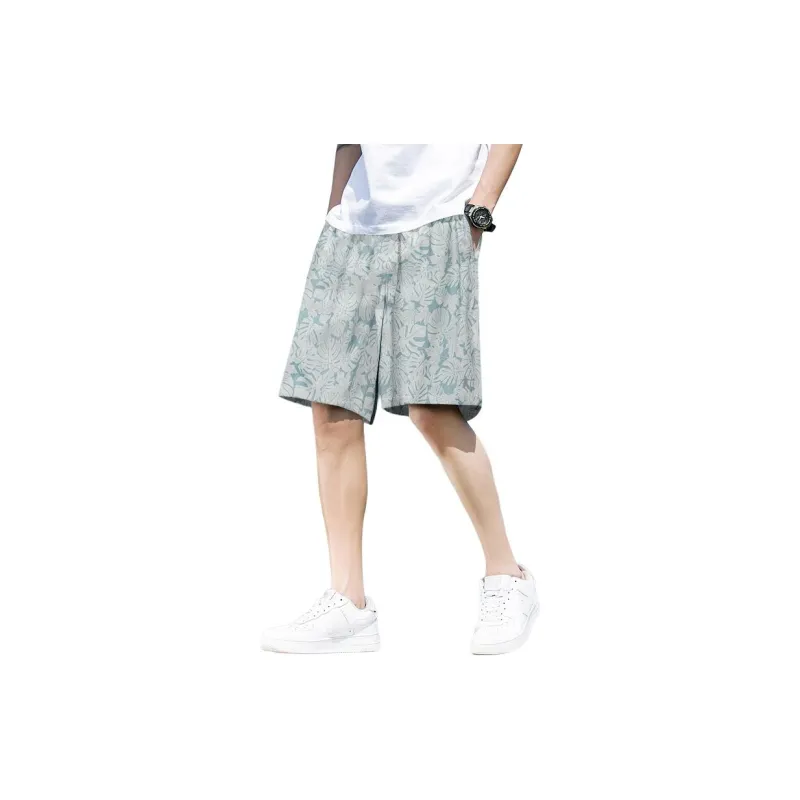 QIAODAN Casual Shorts Men's Mountain Shadow Green/light Moss Gray-2