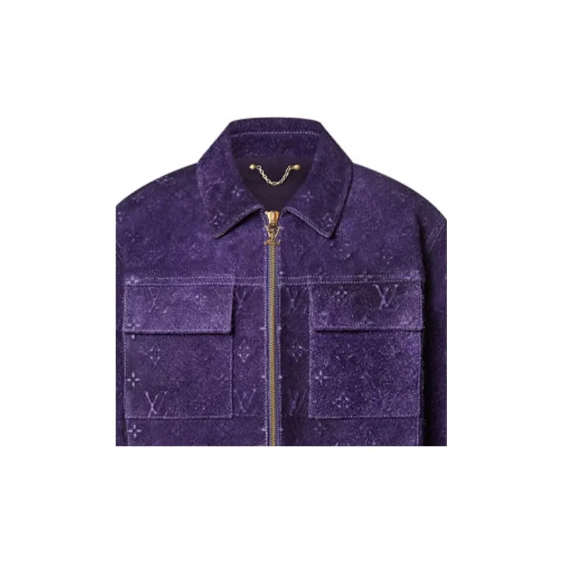 LOUIS VUITTON Workwear Monogram Embossed Suede Jacket-3