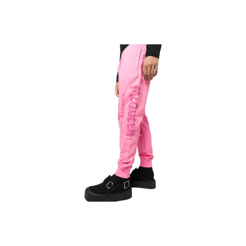 Alexander McQueen Logo print Cotton Track Pants-4
