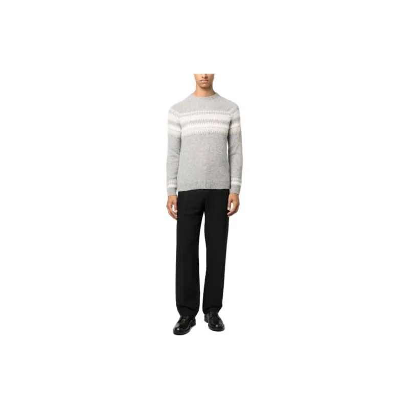 Eleventy Turtleneck Cashmere-blend Intarsia Jumper-1