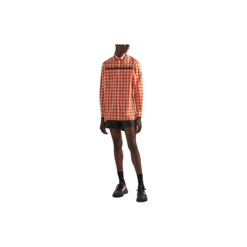 PRADA Check Printed Buttoned Shirt-1
