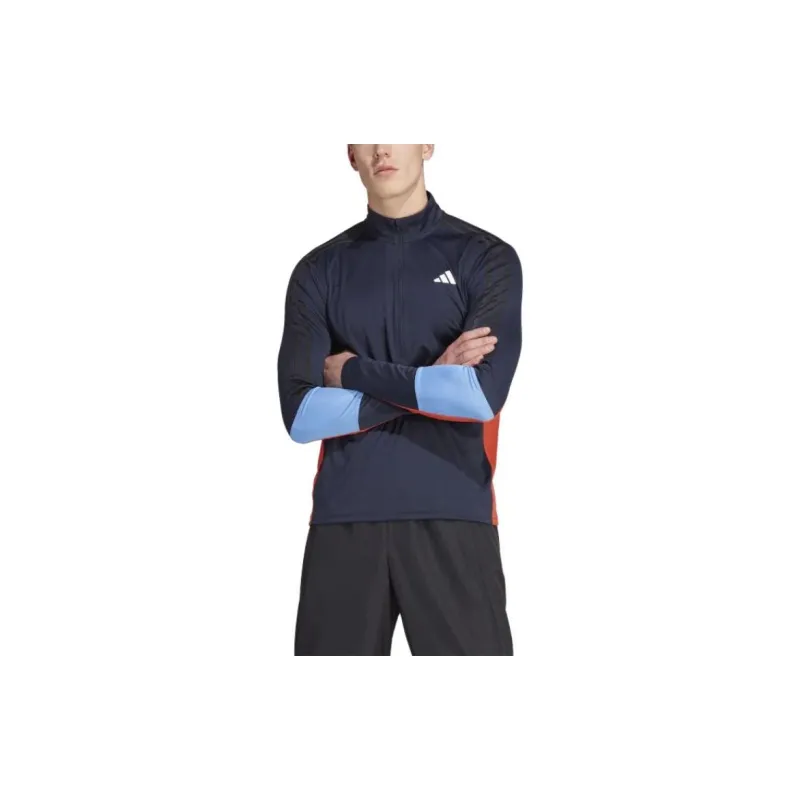 Adidas Training Colorblock 1/4 Zip Long Sleeve Tee-1