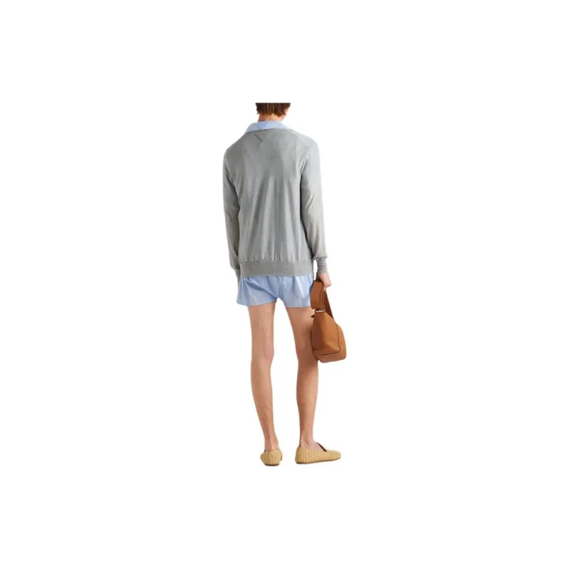 PRADA Cardigan In Cashmere Knitwear Men's Gray-2