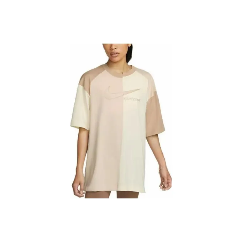 Nike Casual Sportswear Unisex Set Beige Top+Black Shorts-1