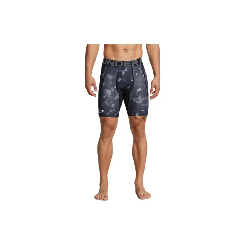 Under Armour HeatGear Printed Compression Sports Shorts Men's Black White-2
