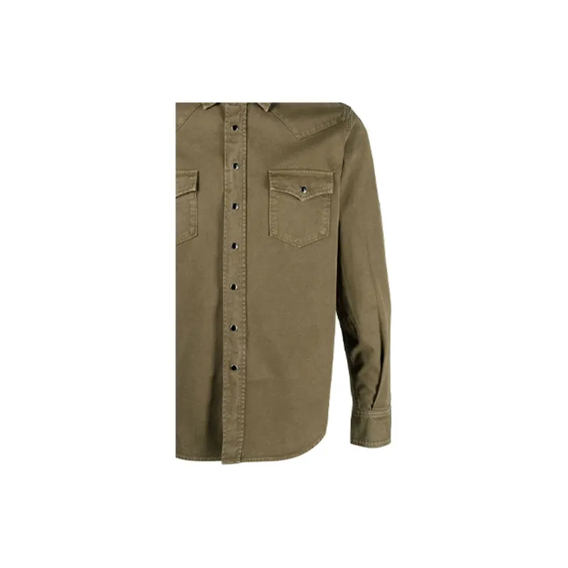 SAINT LAURENT Stonewashed Western Shirt-5