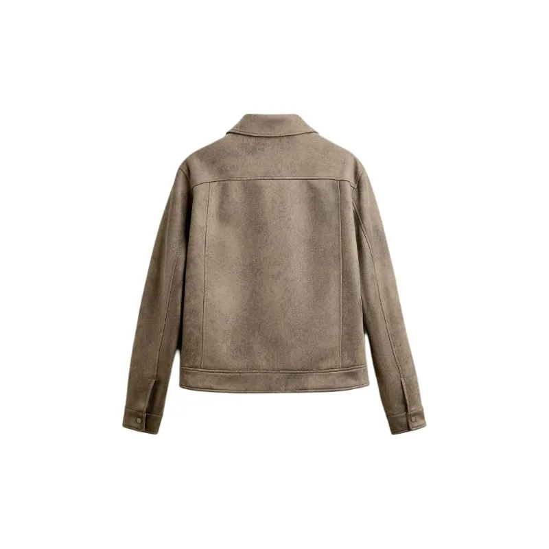 ZARA Jackets Men Brown-1