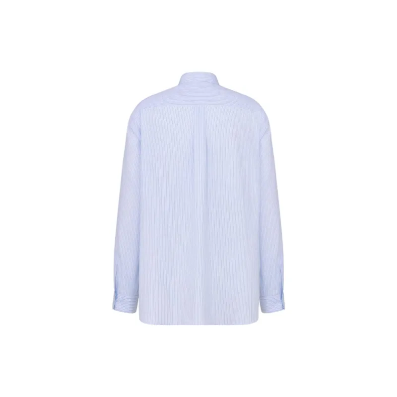 DIOR Homme Christian DIOR Couture Embroidered Pinstriped Shirt-1