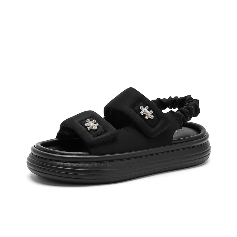HARSON Beach Sandals Women's Black/Brown-1