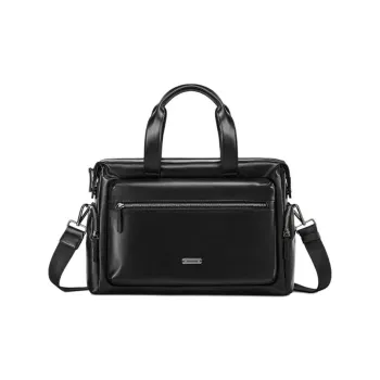 SAMSONITE Cow Leather Shoulder Bag, Crossbody Bag, Handbag Men's Black
