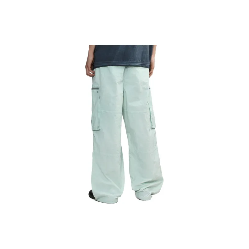 Izzue Logo embroidery Crinkled Cargo Trousers-9