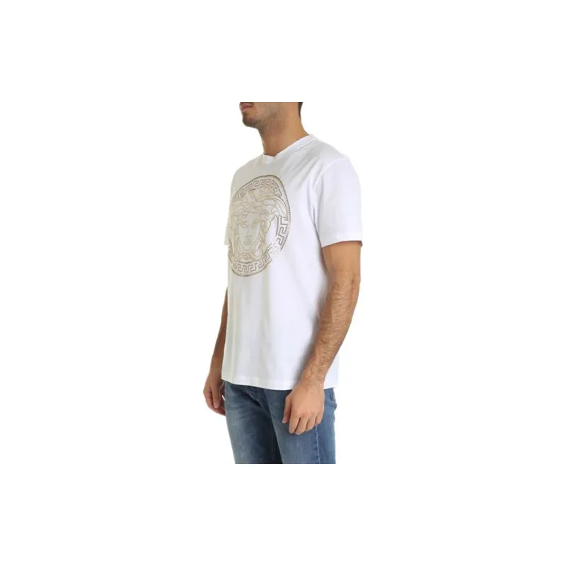 VERSACE Medusa Motif Studded T-shirt-4