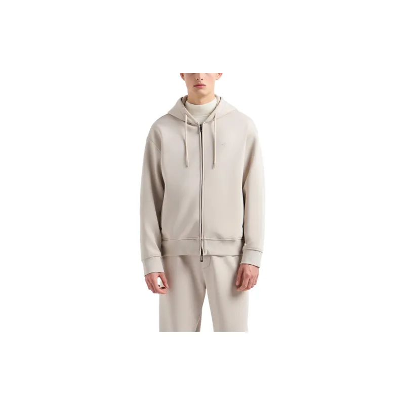 EMPORIO ARMANI Lyocell blend Jersey Hooded Sweatshirt With Zip-1