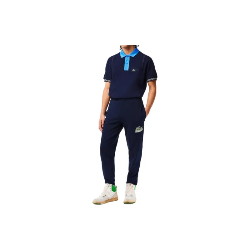 LACOSTE Knitted Sports Pants Men's Marine Blue-3