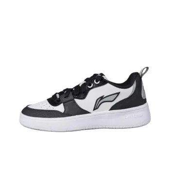 LiNing Non slip Lightweight Low Top Skateboard Shoes Women's White Black