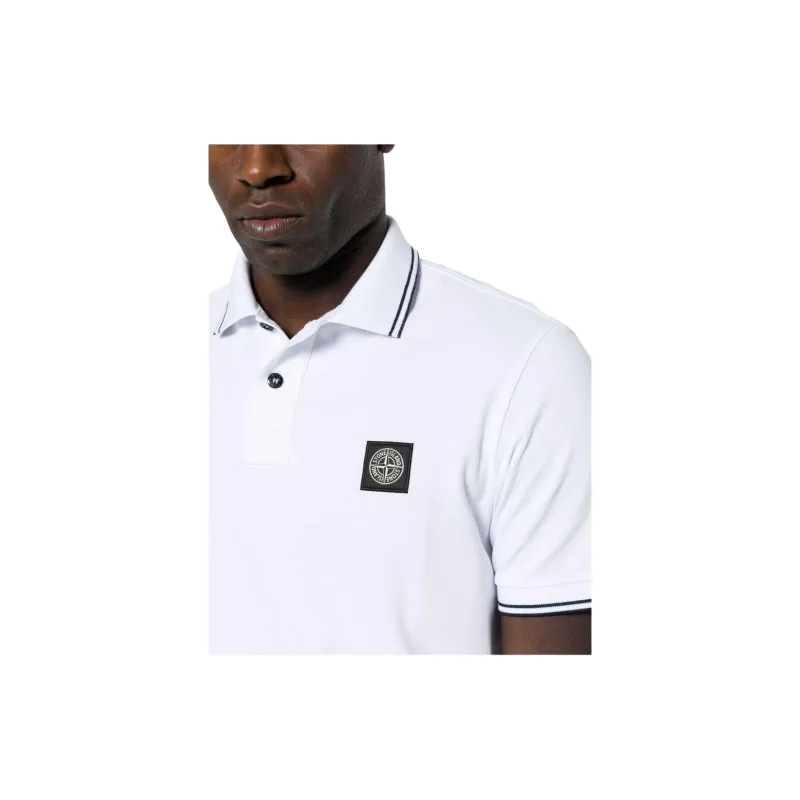 STONE ISLAND Logo Patch Short Sleeved Polo Shirt-5