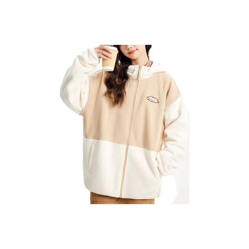 Anta Life Collection Velvet feel Coat Unisex Dust Gray/Beige Yellow-1