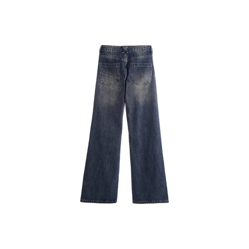 KUNZHUDAXIANG Jeans Women's Vintage Blue-25