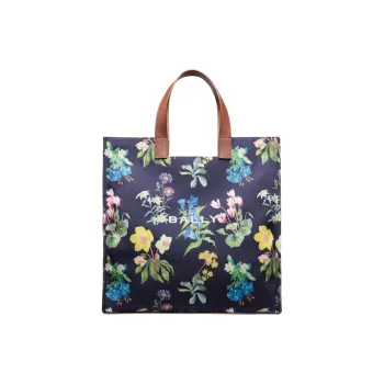 BALLY Cotton Canvas Totes Handbags Women's Blue