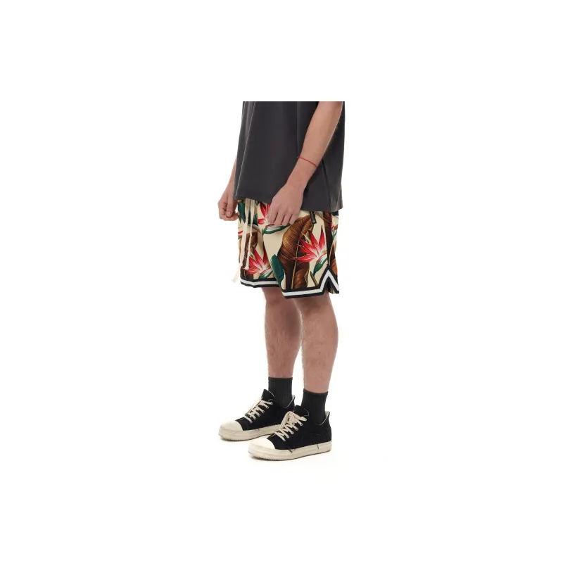 JUNGLE GURL Breathable Basketball Shorts Unisex Yellow Banana Leaves-2