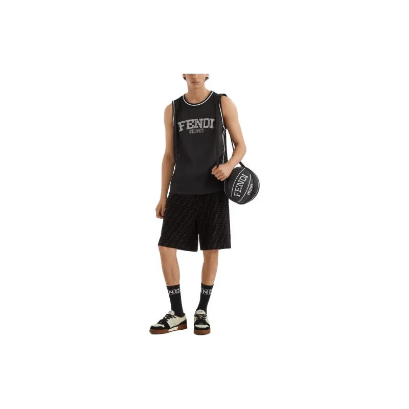 FENDI Logo embroidered Tank Top-2