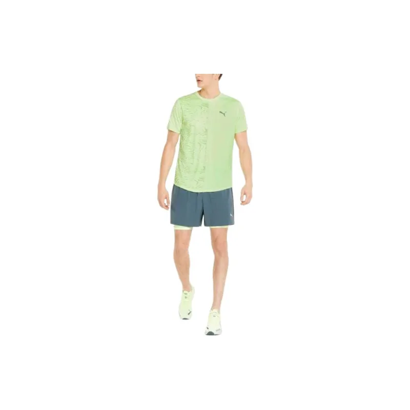 PUMA Running Graphic T Shirt Men's Grass Green-3