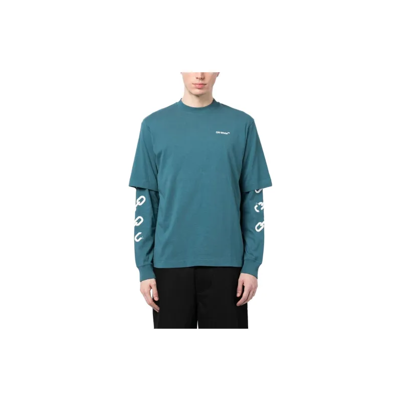 OFF WHITE Chain Arrow Double L/S Duck Tee-1