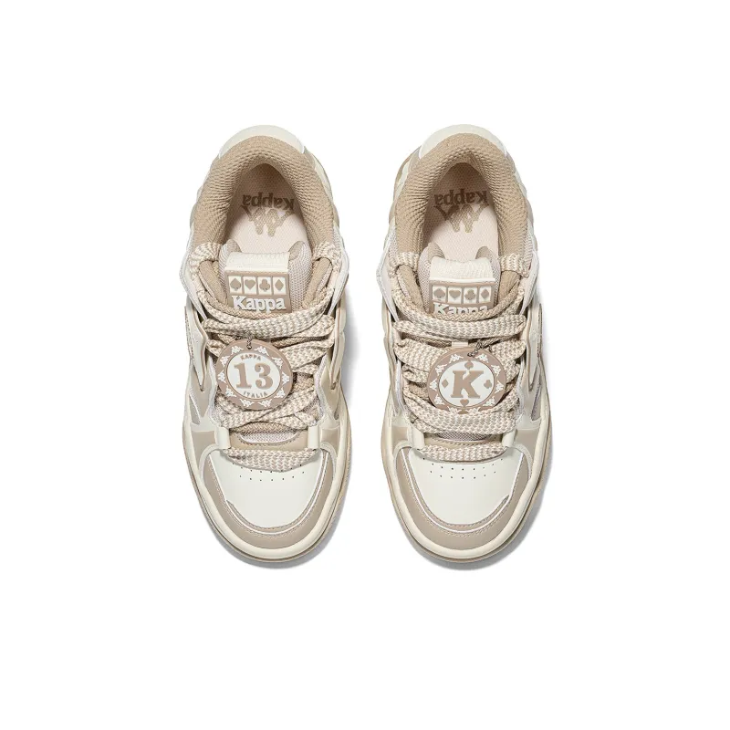 Kappa Anti Slip Wear Resistant Low Top Skateboard Shoes Unisex Malt Beige Brown-3
